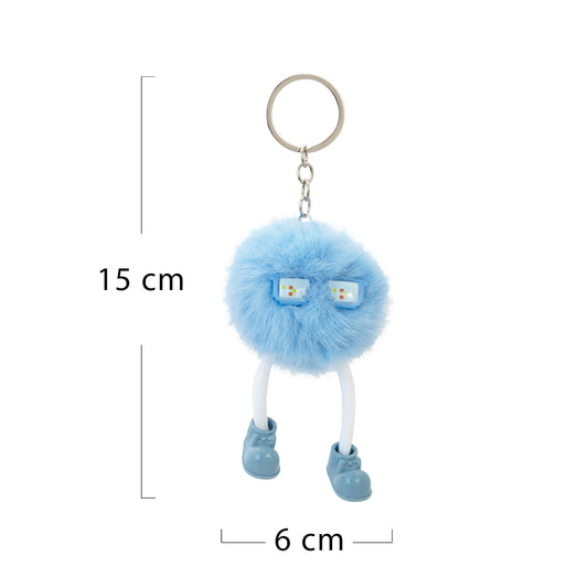 Pixel Blue Puff Pal Keychain