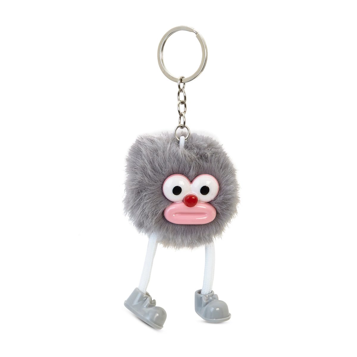 Pebble Grey Puff Pal Keychain