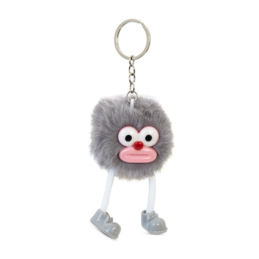 Pebble Grey Puff Pal Keychain