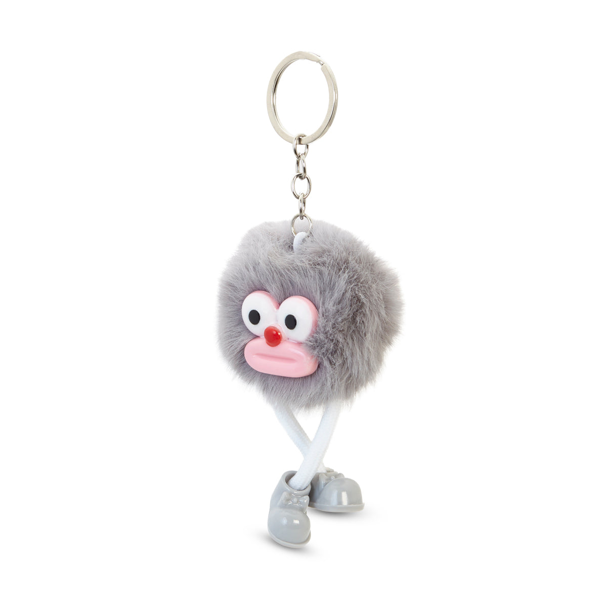 Pebble Grey Puff Pal Keychain