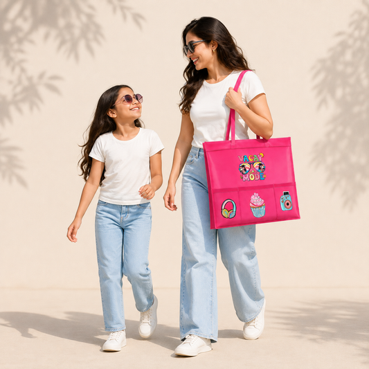 Neon Pink Waterproof Tote - Holiday Edition