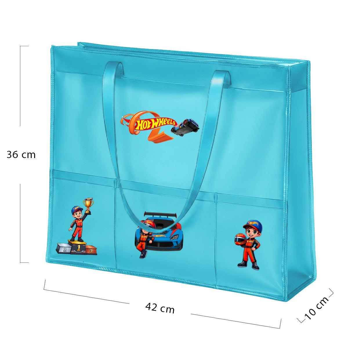Neon Blue Waterproof Tote - Hotwheels Edition