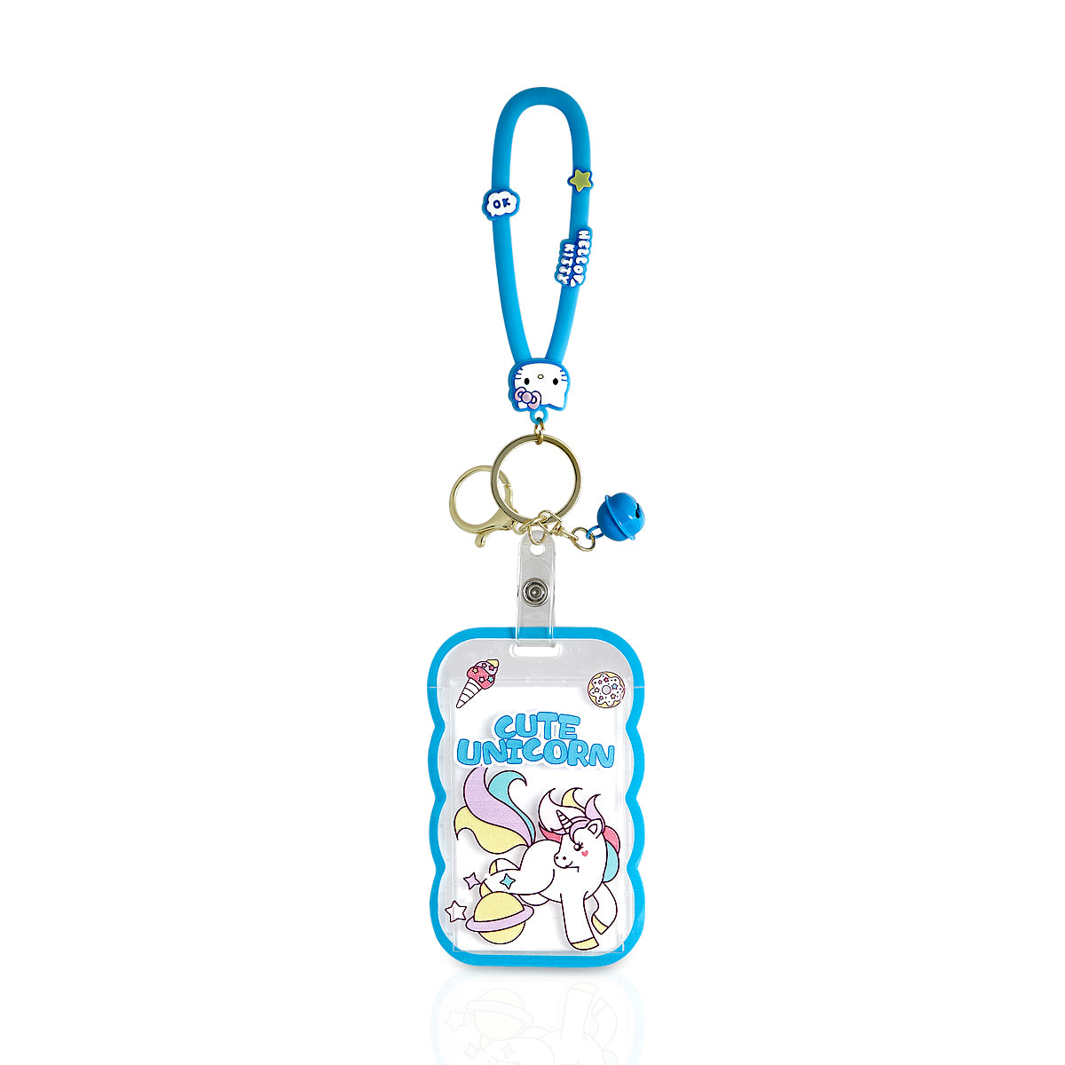Cute Unicorn ID Card Holder Keychain
