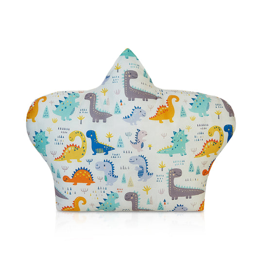 White Newborn Pillow – Dino Adventure