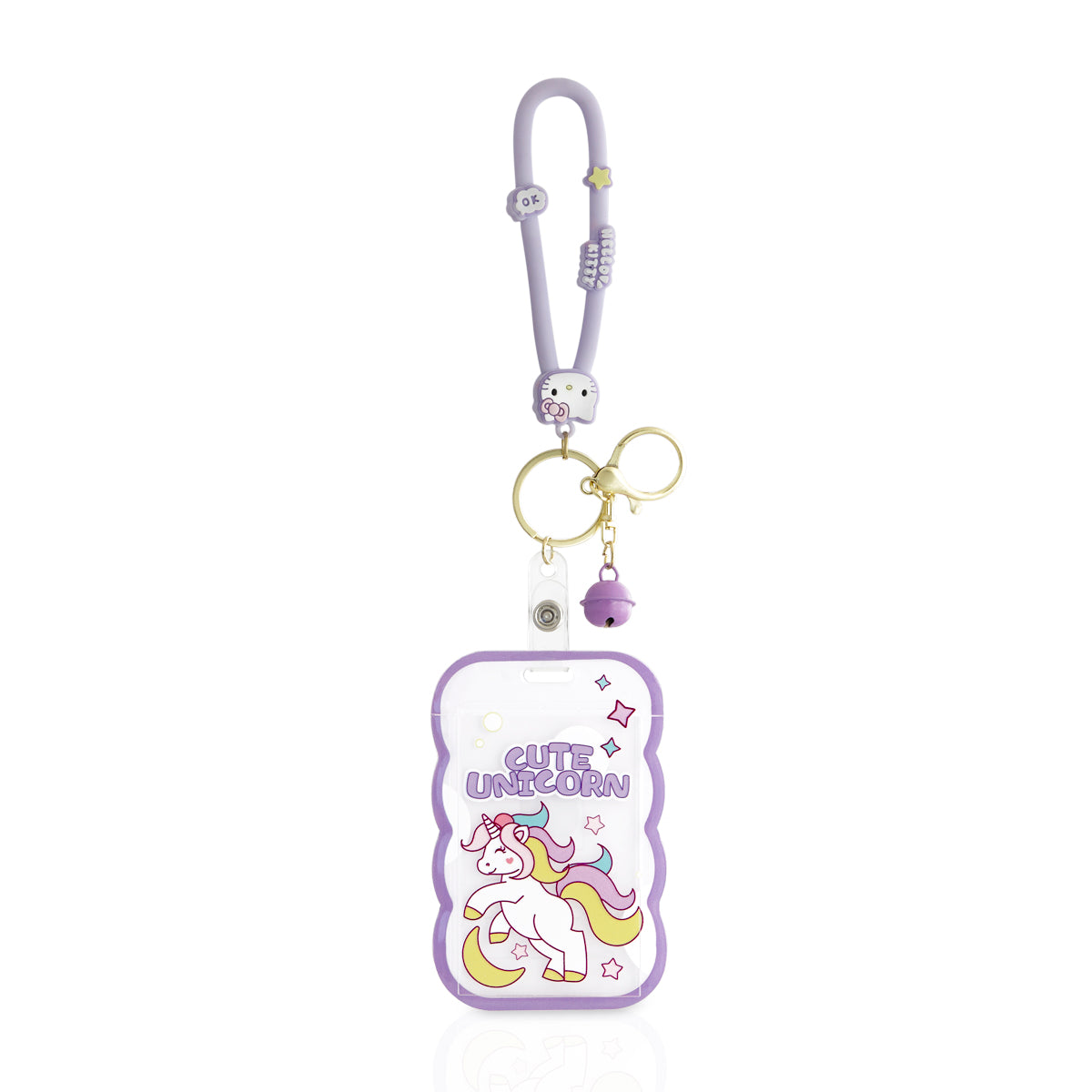 Cute Unicorn ID Card Holder Keychain