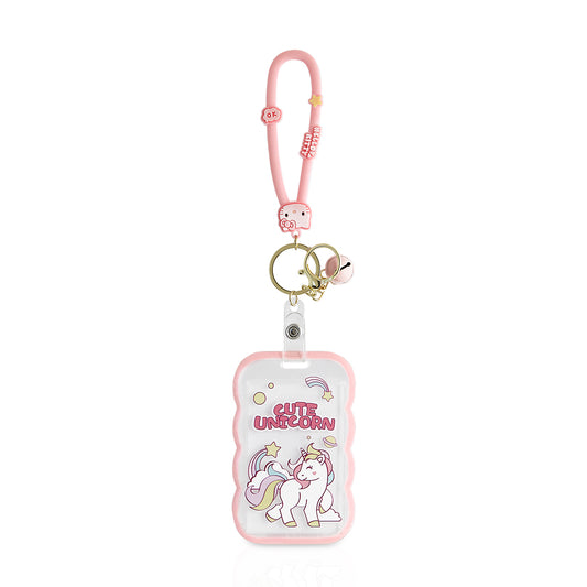 Cute Unicorn ID Card Holder Keychain
