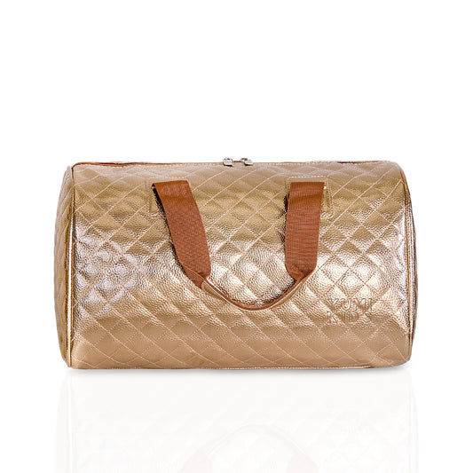 Quilted Statement Duffles - Rose Gold