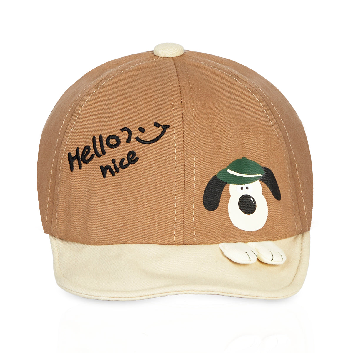 Fun Character Soft Cotton Cap - Brown