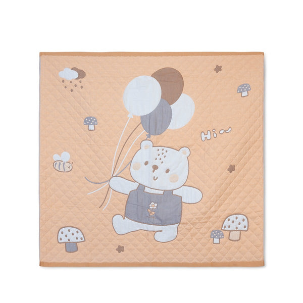 Peach Reversible Newborn Quilt Blanket & Towel
