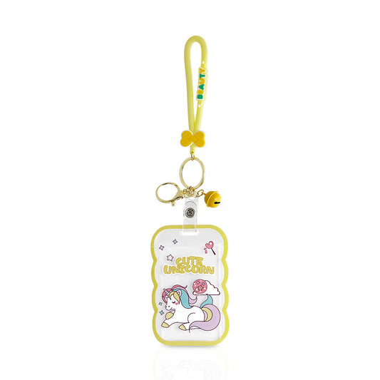 Cute Unicorn ID Card Holder Keychain