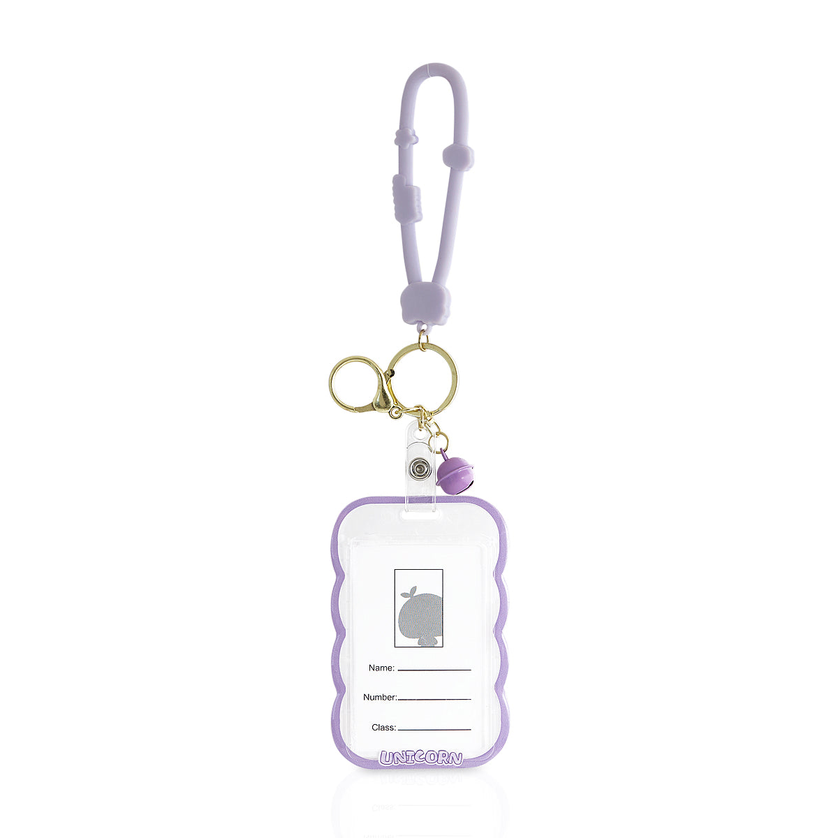 Cute Unicorn ID Card Holder Keychain
