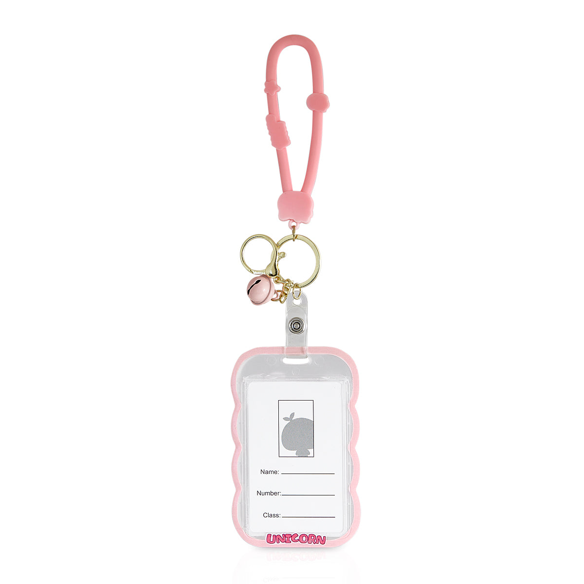 Cute Unicorn ID Card Holder Keychain