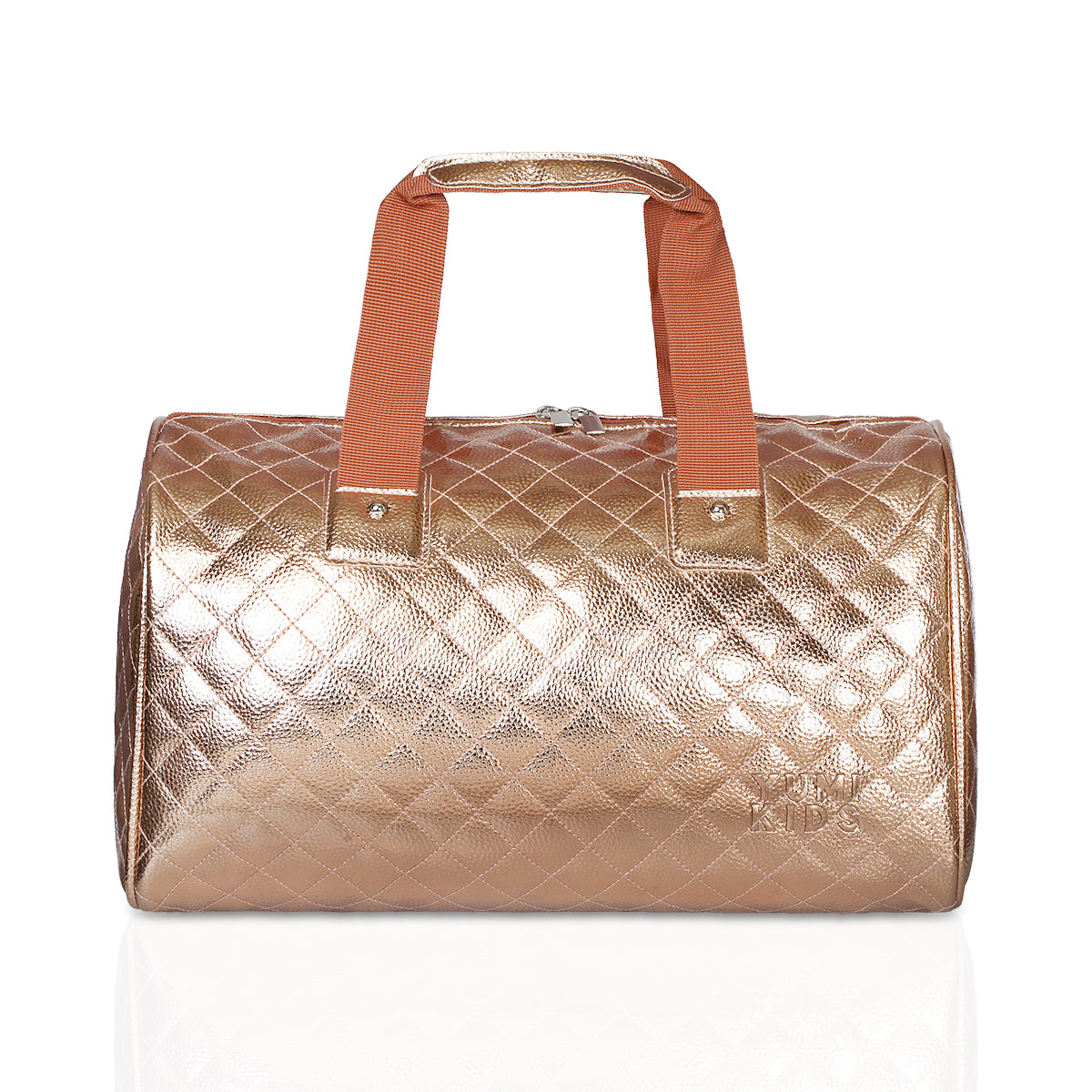 Quilted Statement Duffles - Rose Gold