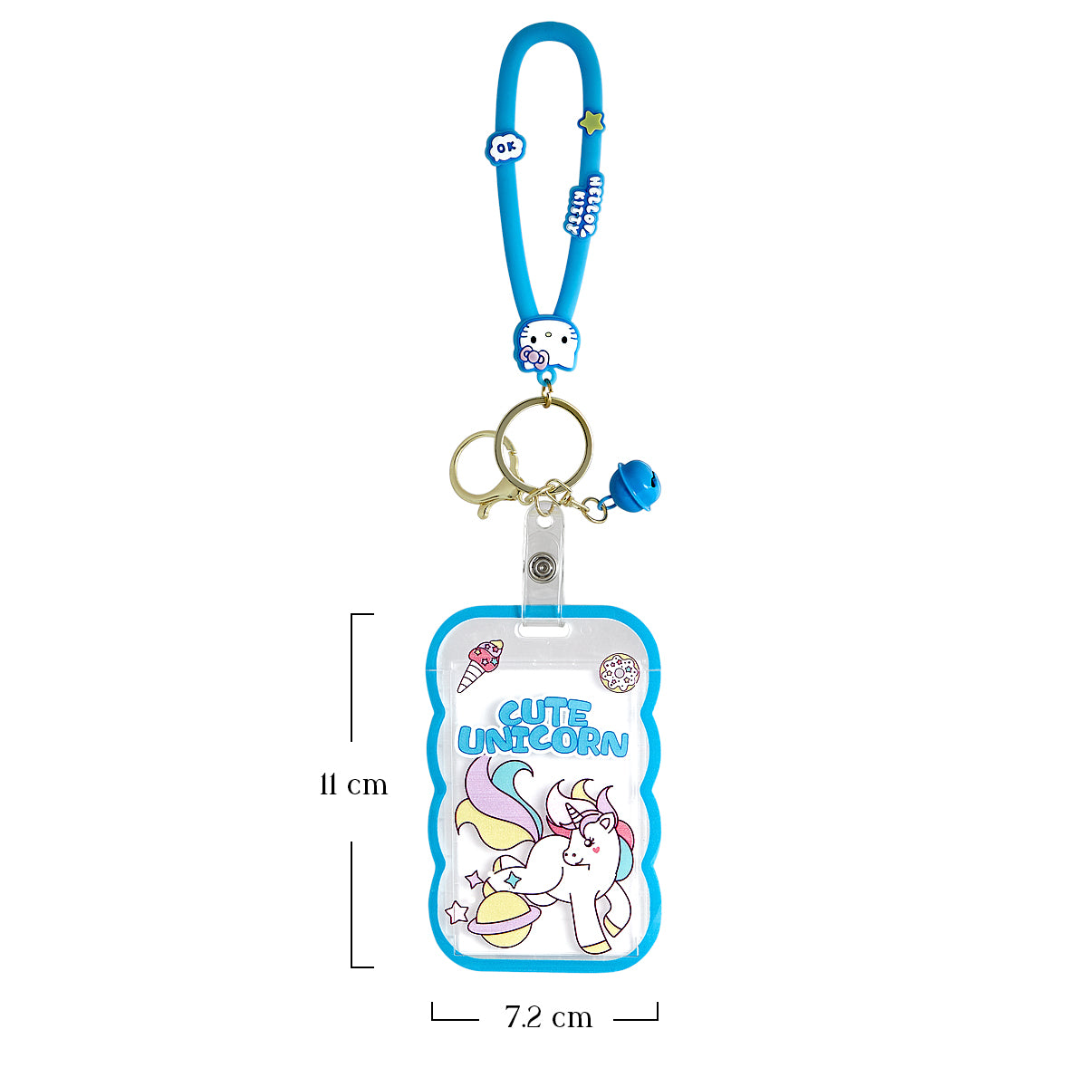Cute Unicorn ID Card Holder Keychain