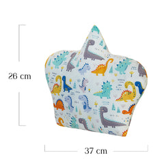 White Newborn Pillow – Dino Adventure