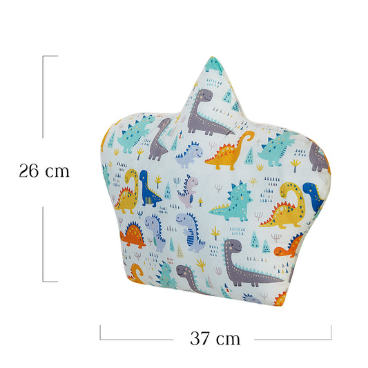 White Newborn Pillow – Dino Adventure