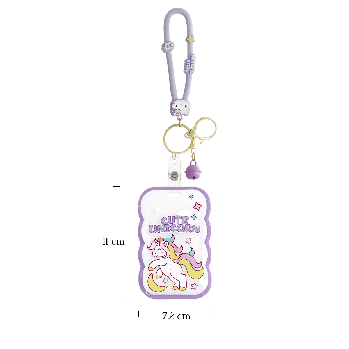 Cute Unicorn ID Card Holder Keychain