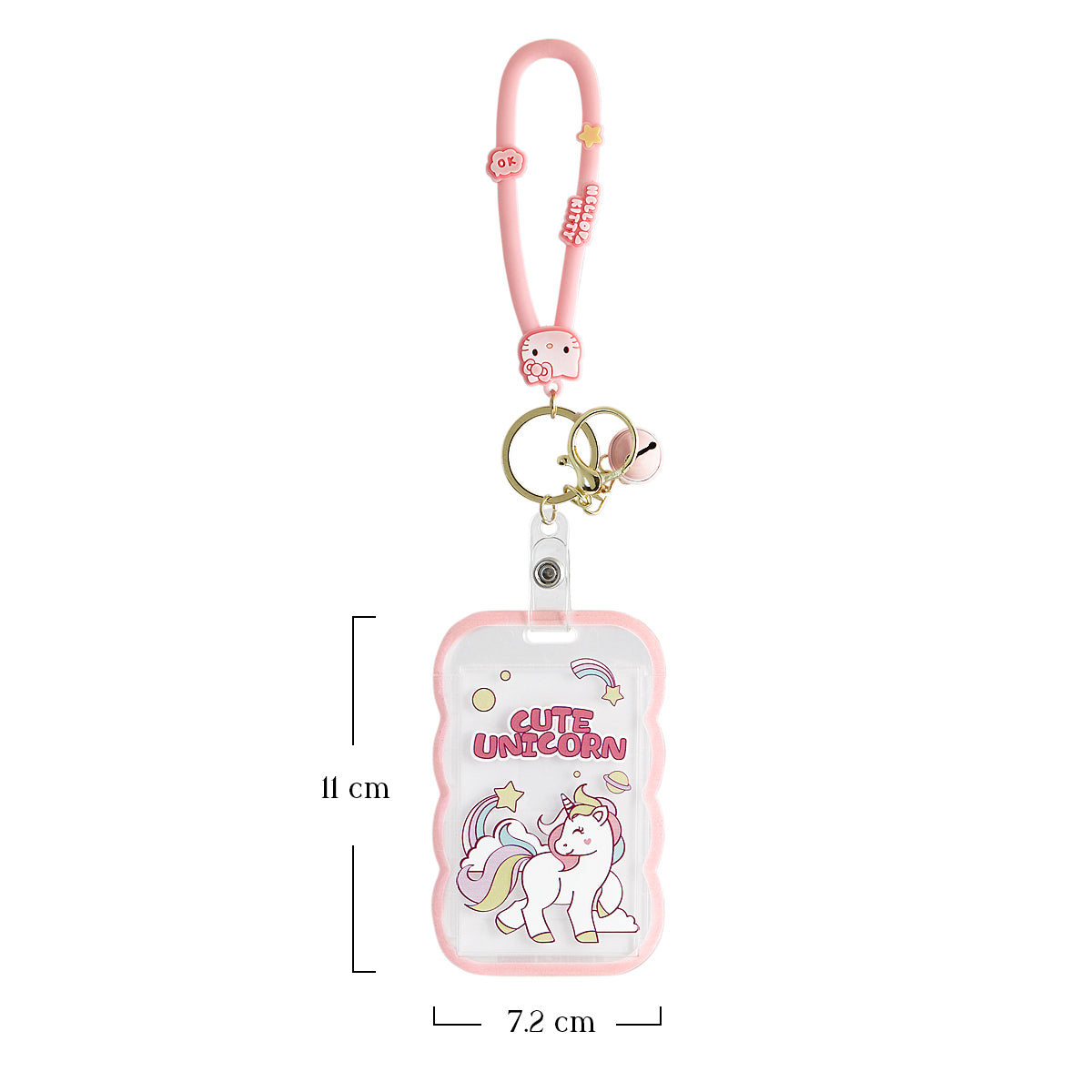 Cute Unicorn ID Card Holder Keychain