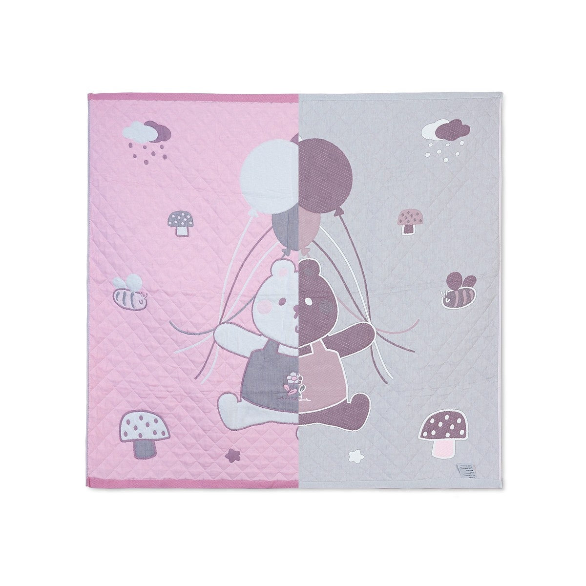 Pink Reversible Newborn Quilt Blanket & Towel