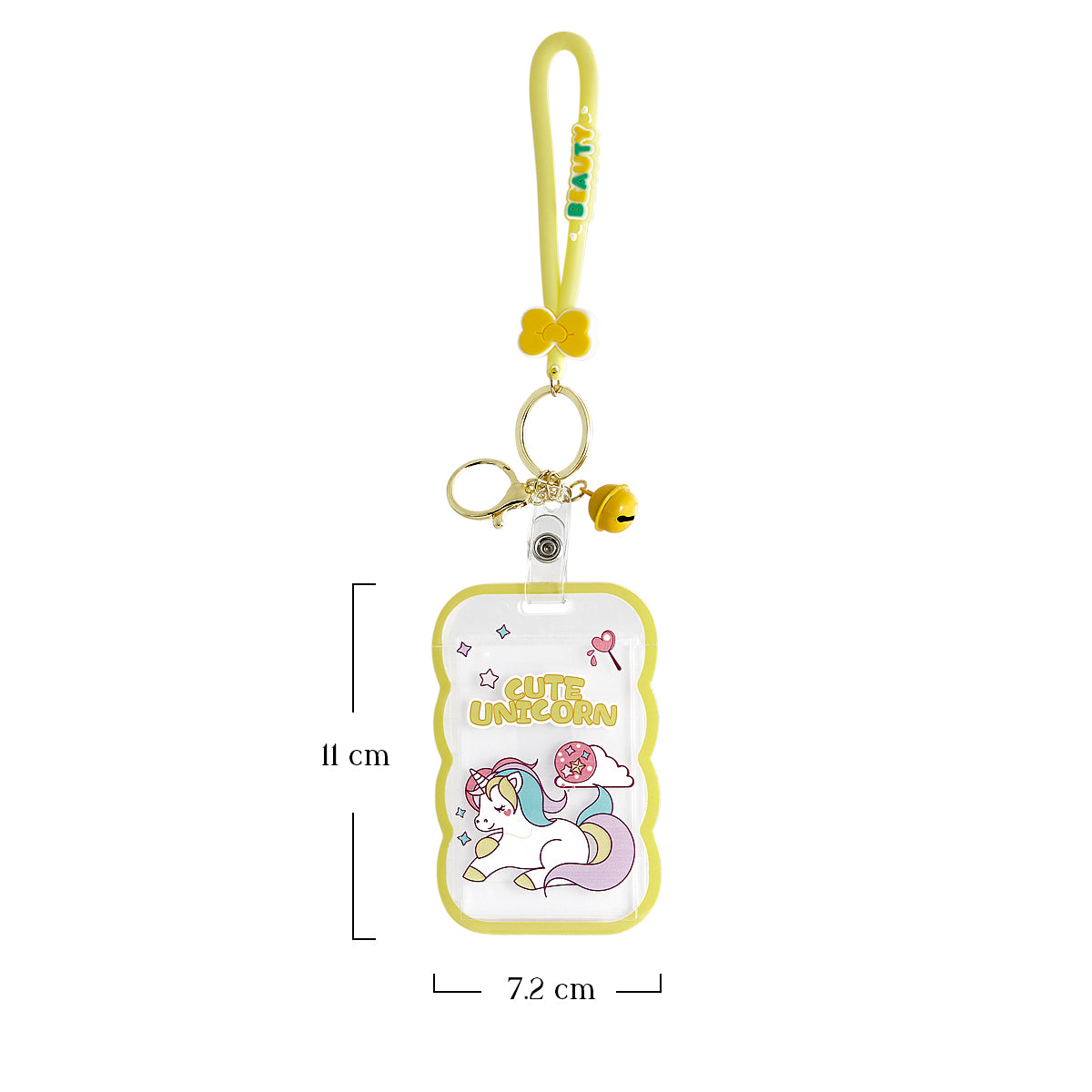 Cute Unicorn ID Card Holder Keychain