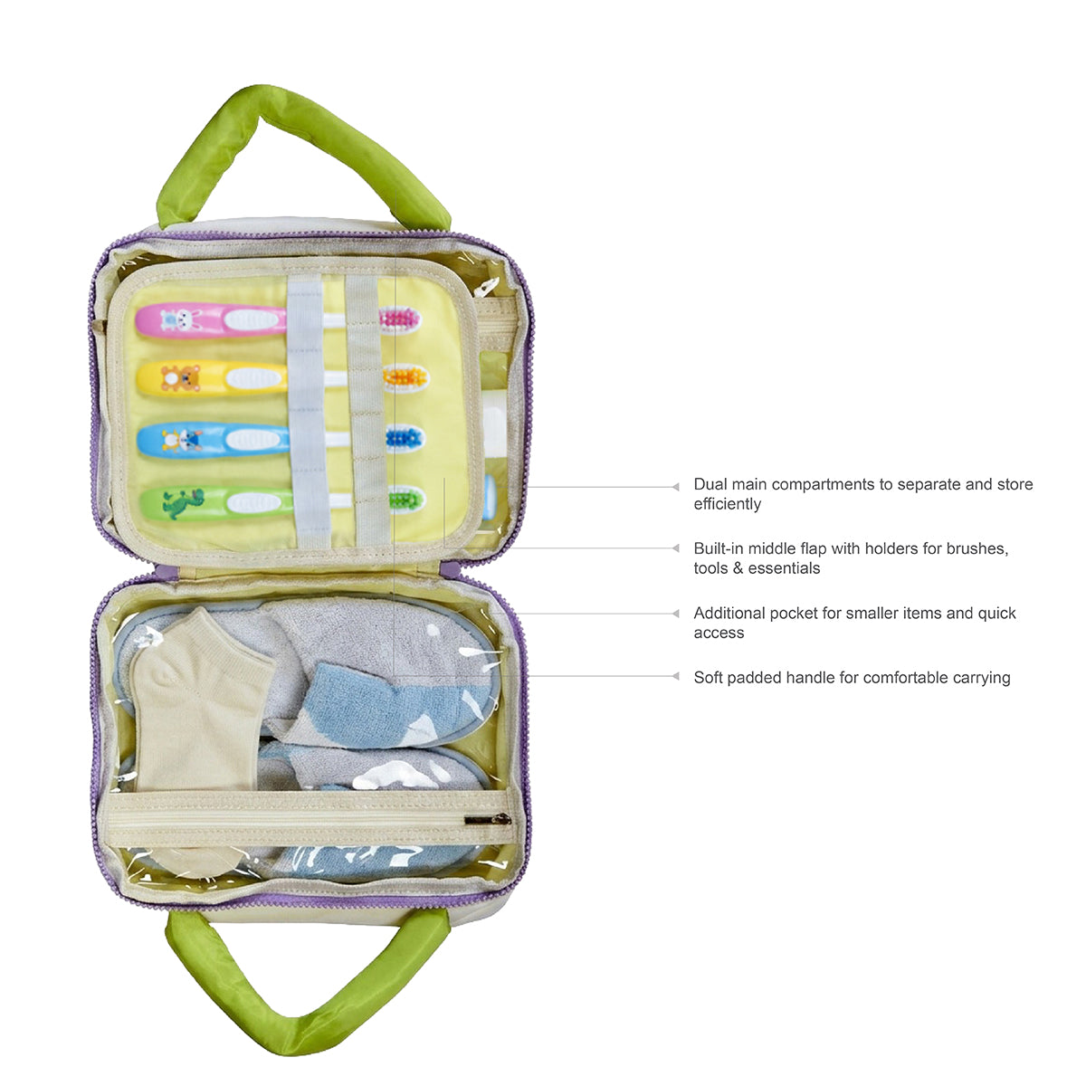 Kids Travel Organizer All in One - Lemon