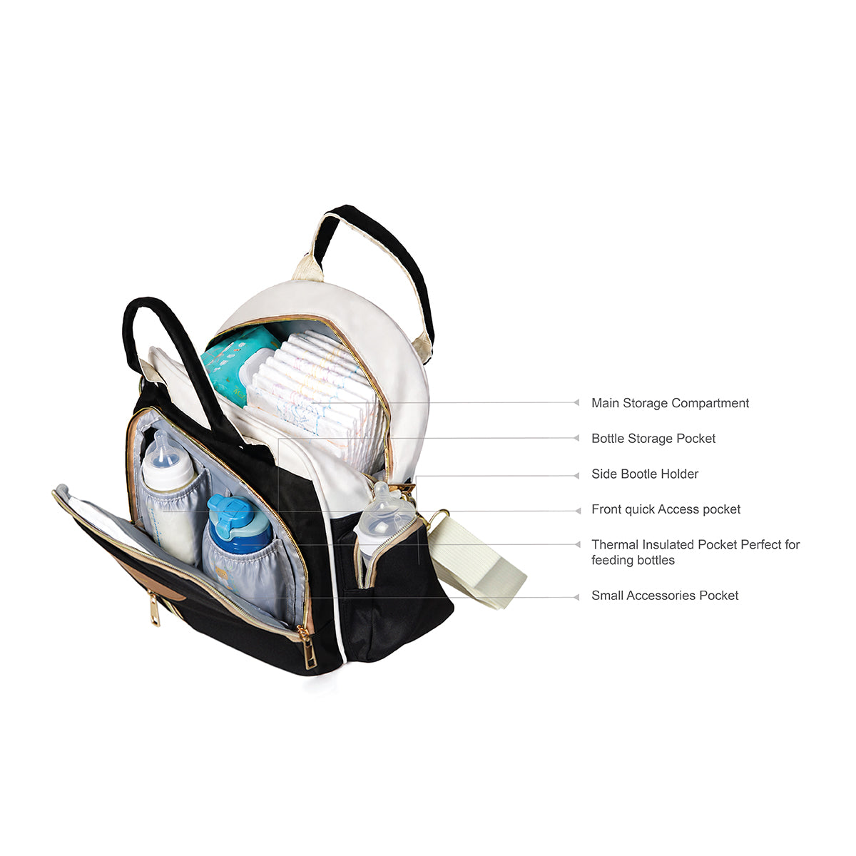 Midnight Black Diaper Bag
