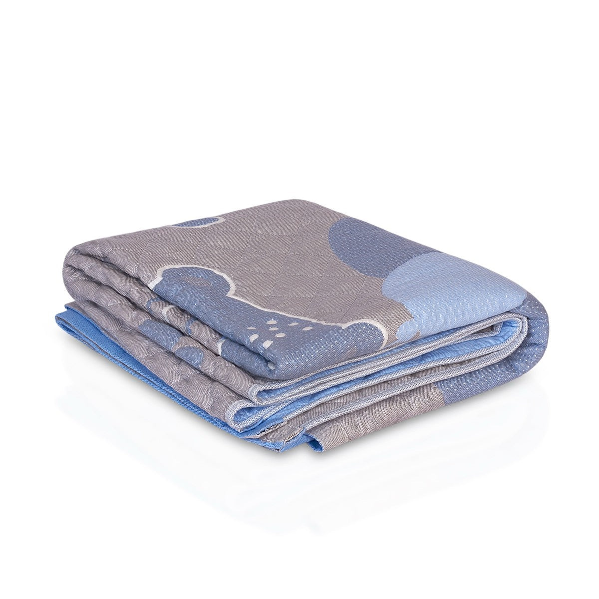 Blue Reversible Newborn Quilt Blanket & Towel