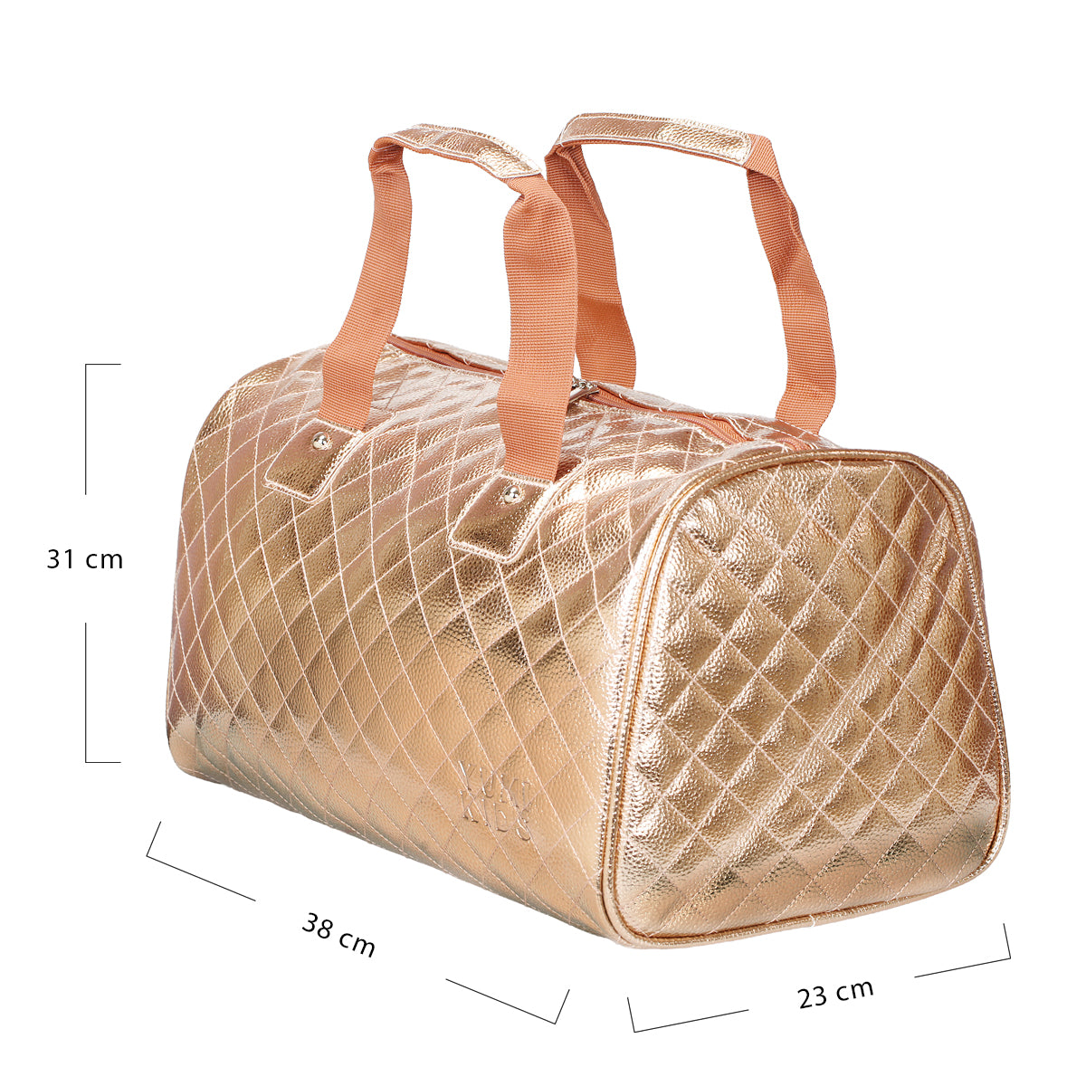Quilted Statement Duffles - Rose Gold