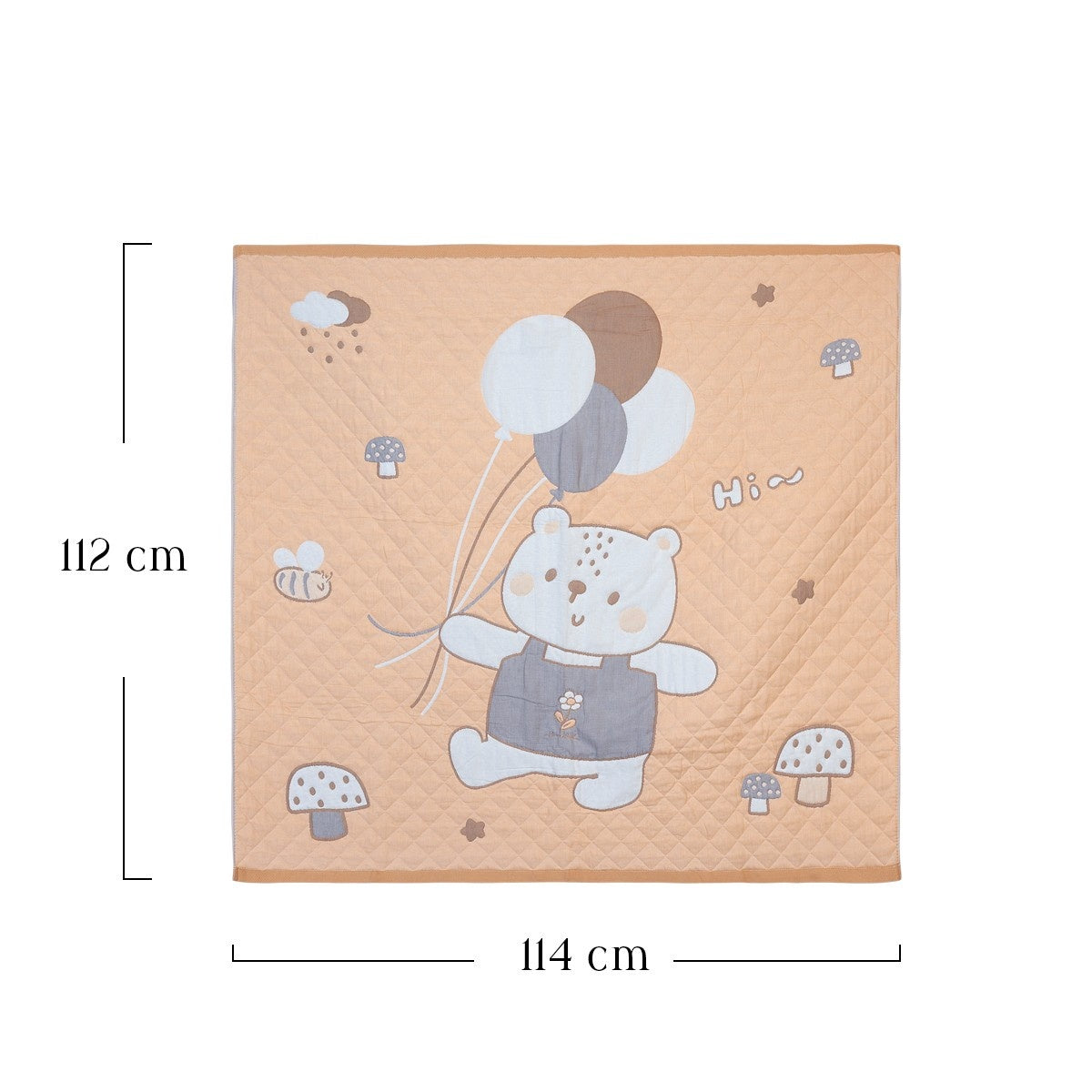Peach Reversible Newborn Quilt Blanket & Towel