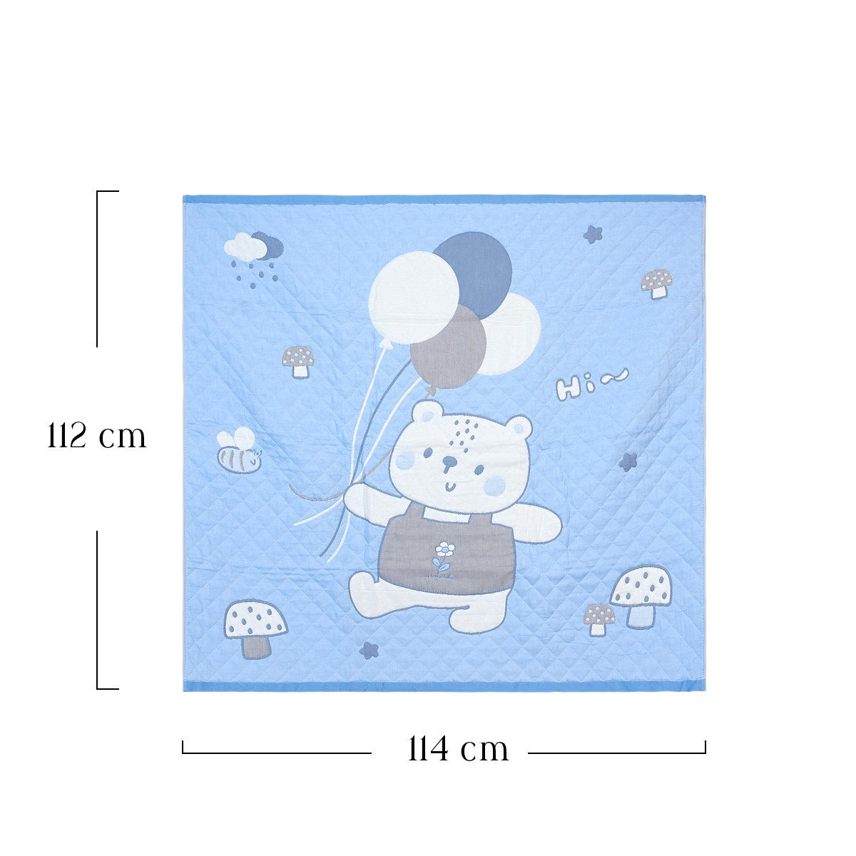Blue Reversible Newborn Quilt Blanket & Towel