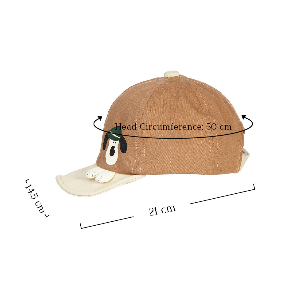 Fun Character Soft Cotton Cap - Brown