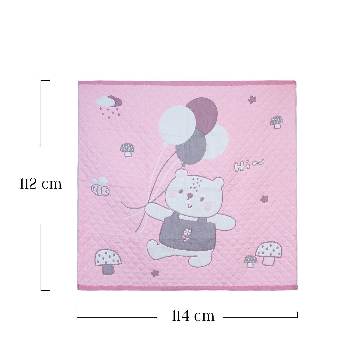 Pink Reversible Newborn Quilt Blanket & Towel